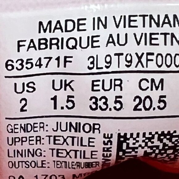 Converse Boys 635471F Gray All Star Mid Low Top Lace Up Size 2 Canvas Shoes - Picture 9 of 9